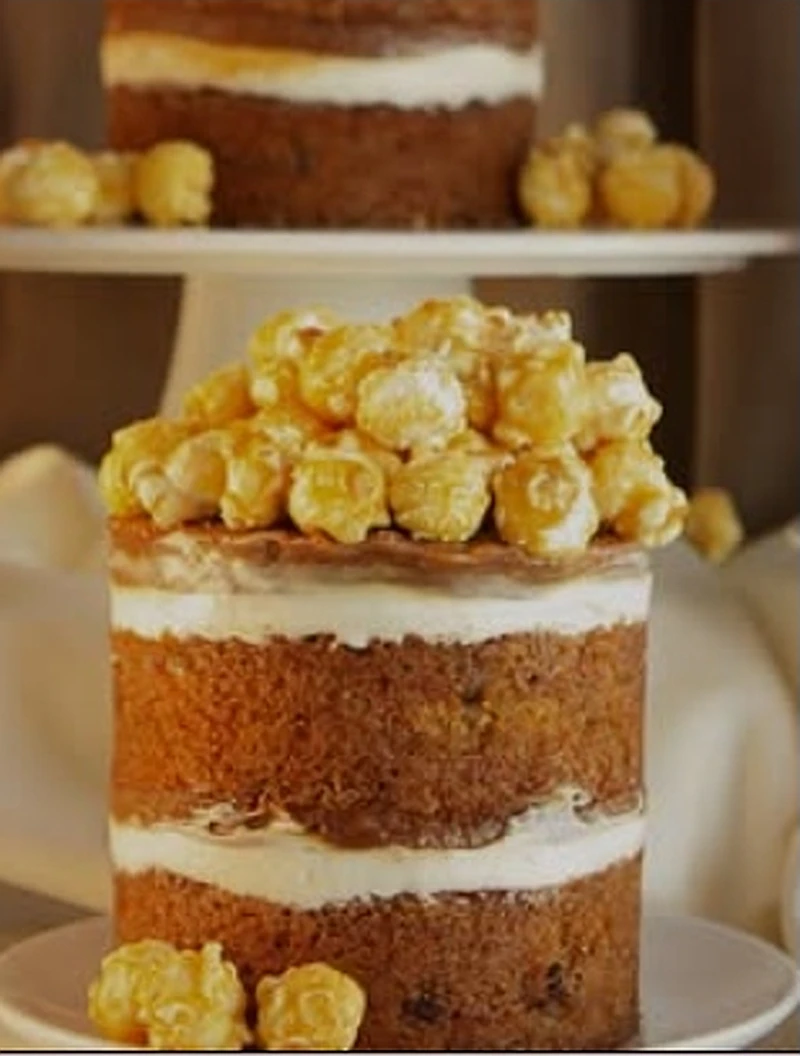 Pastel de Zanahoria Gourmet y Palomitas